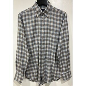 Calder Caramel L/S Plaid Flannel Shirt‎ Men's Size Medium 1/70 Limited Ed.